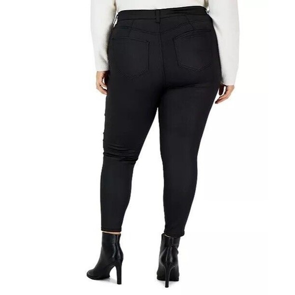 Vintage America High Rise Skinny Ankle Coated Jeans Black Women's Size 24W NWT’s - Picture 2 of 16